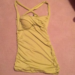 Oblong Box double cross top. Pinup top.